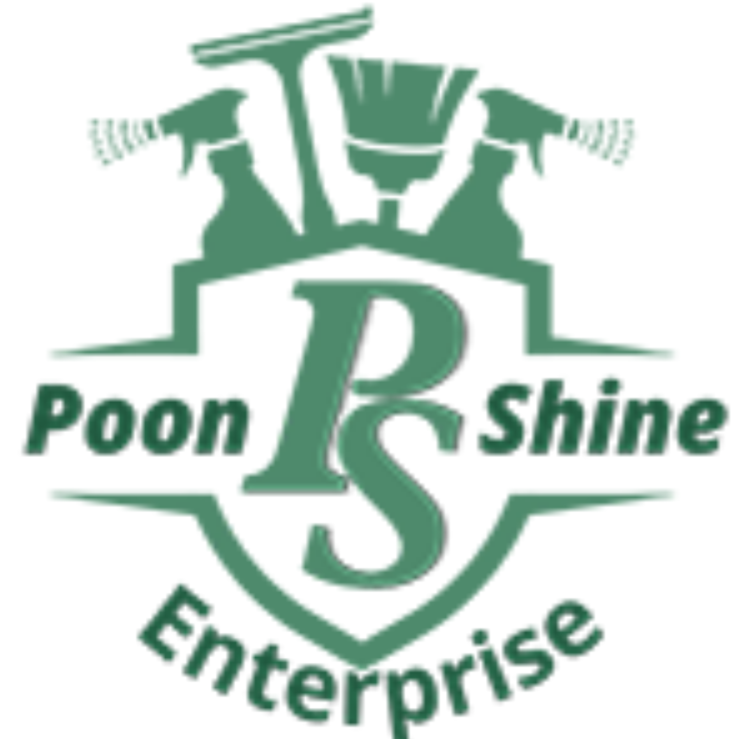 Green and White Modern Cleaning Service Poster